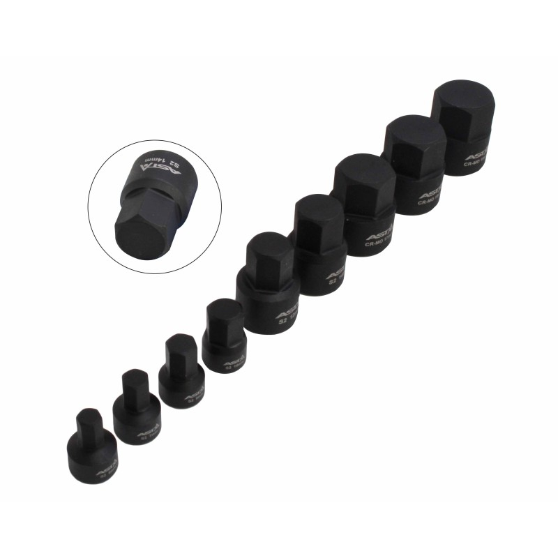 A-1M9HEX Set tubulare hexagonale de impact, 9 piese [3]