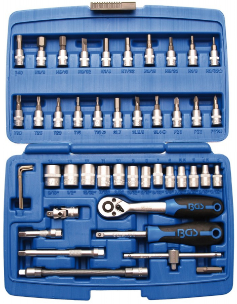 Set tubulare si biti, 6,3 (1/4), 46 piese in ZOLL BGS2141 [1]