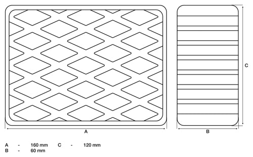 Tampon din cauciuc pentru platforme elevatoare, dimensiuni 160 x 120 x 60 mm, BGS 7038 [2]