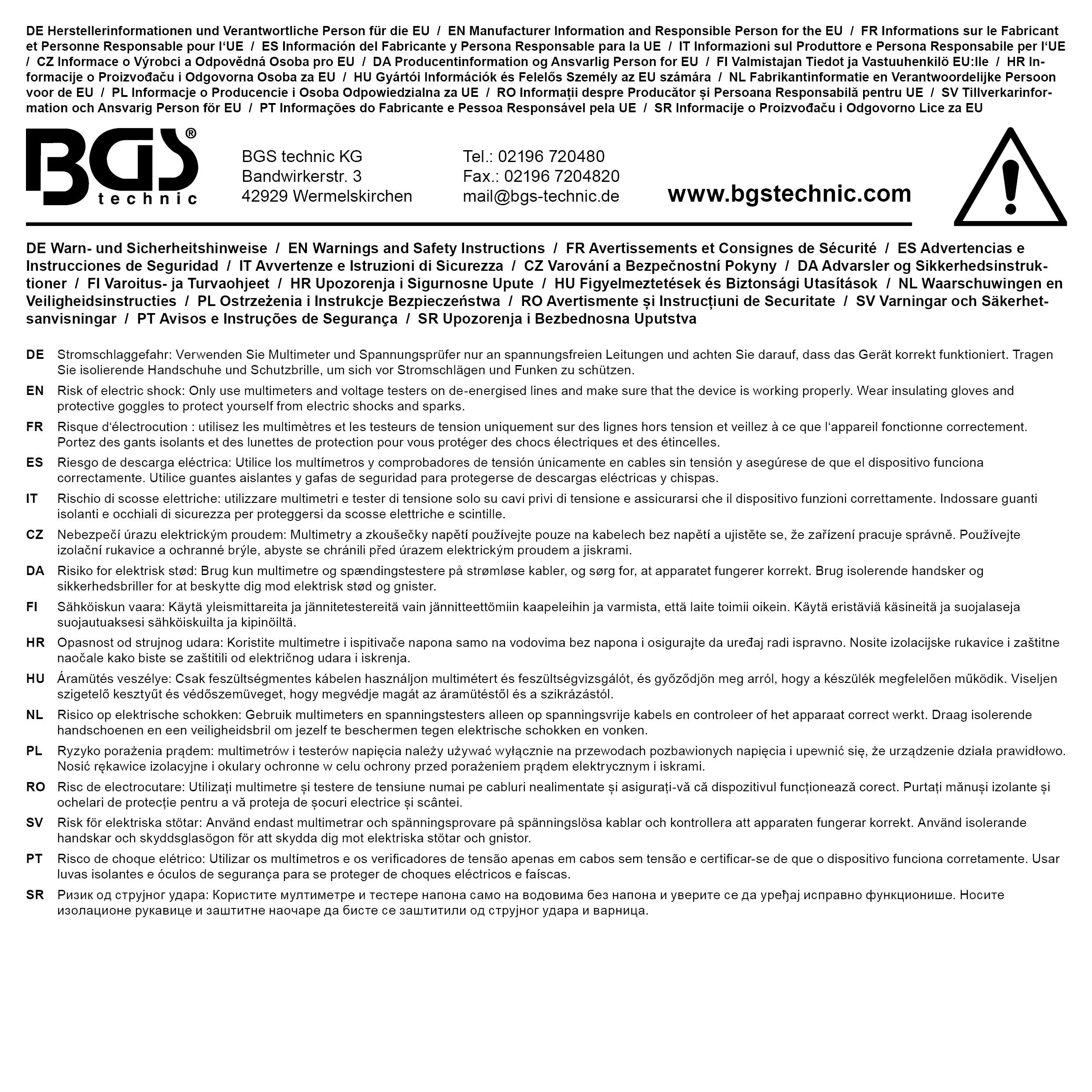 Tester pentru verificare circuite electrice 3 - 48 Volti, BGS 723 [5]