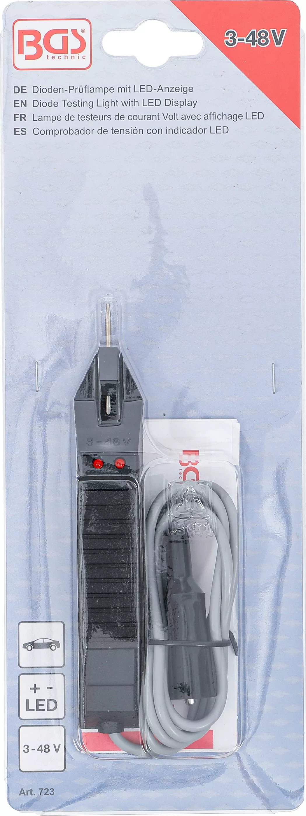 Tester pentru verificare circuite electrice 3 - 48 Volti, BGS 723 [4]