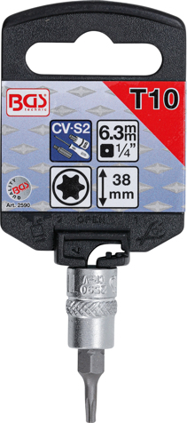 Bit torx T10 in tubulara cu prindere de 1/4” lungime 38 mm BGS 2590 [2]