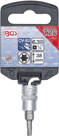Bit torx T20 in tubulara cu prindere de 1/4”, lungime 38 mm, BGS 2592 [2]