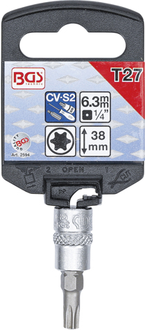Bit torx T27 in tubulara cu prindere de 1/4” lungime 38 mm BGS 2594 [2]