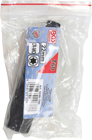 Bit de impact Torx T60, lungime 100 mm, antrenare hexagon 22 mm BGS 5246-T60 [2]