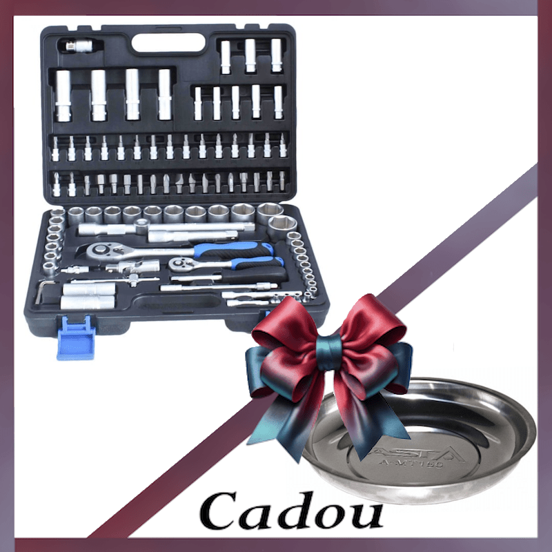 Trusa chei tubulare, actionare 1/4", 1/2", 94 piese cu cadou Tava magnetica rotunda 150 mm [1]