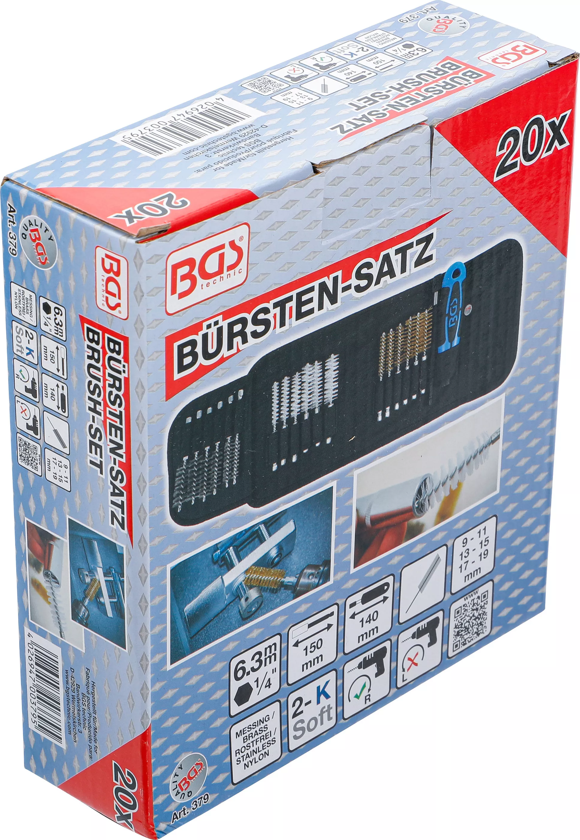 Trusa de curatat cu miniperii de interior, 20 piese BGS 379 [8]