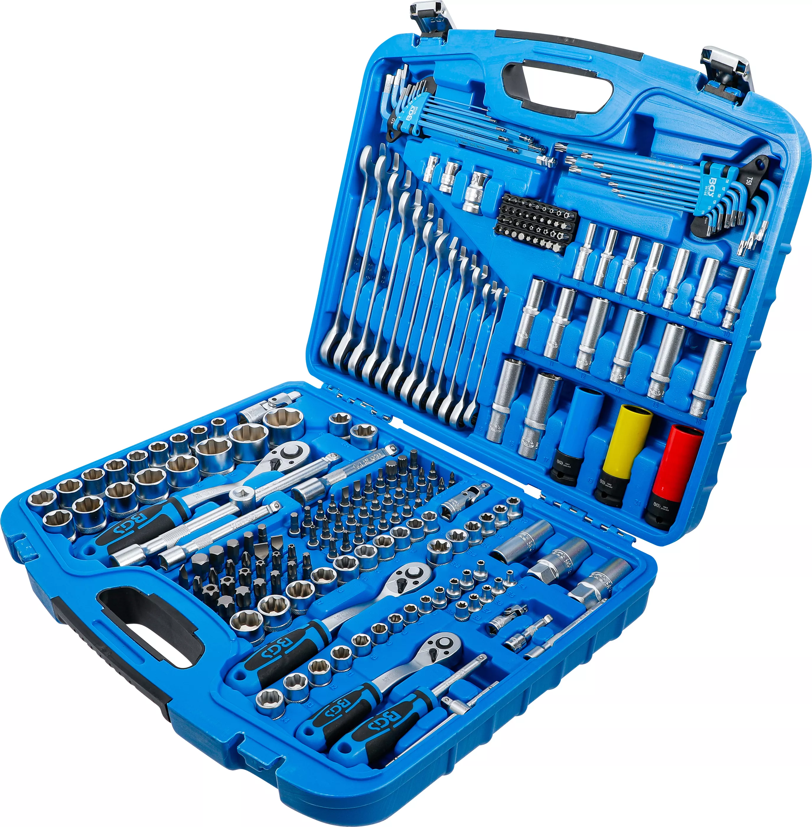 Set chei tubulare profil ondulat, antrenare 6,3 mm (1/4") / 10 mm (3/8") / 12,5 mm (1/2"), 218 piese, BGS 8820 [4]