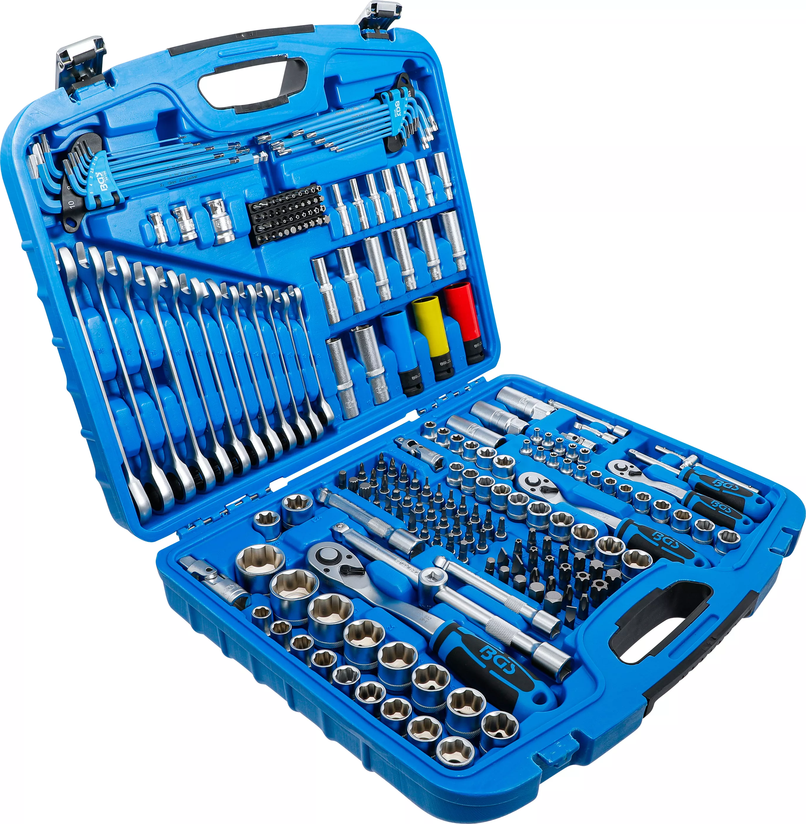 Set chei tubulare profil ondulat, antrenare 6,3 mm (1/4") / 10 mm (3/8") / 12,5 mm (1/2"), 218 piese, BGS 8820 [3]