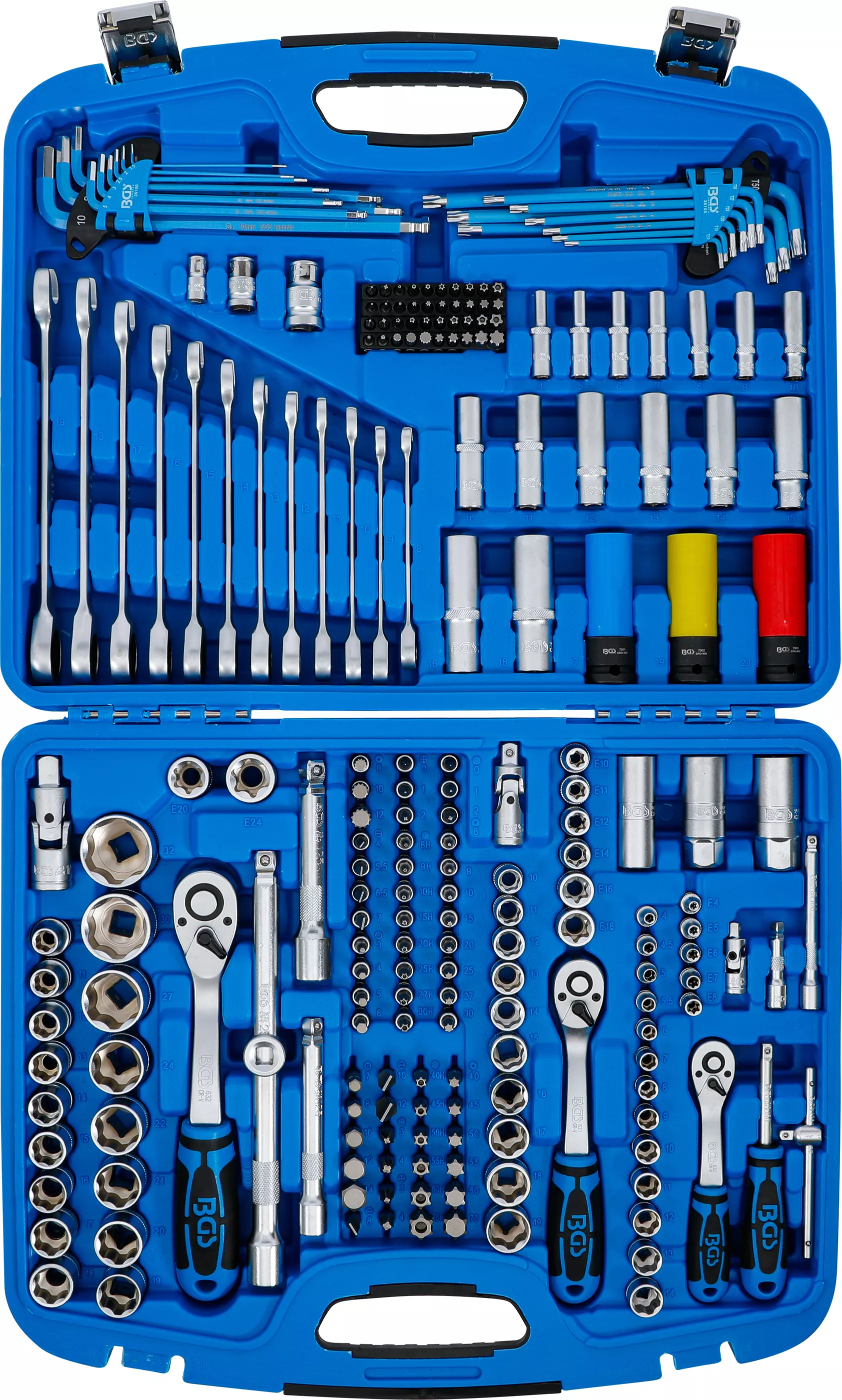 Set chei tubulare profil ondulat, antrenare 6,3 mm (1/4") / 10 mm (3/8") / 12,5 mm (1/2"), 218 piese, BGS 8820 [5]