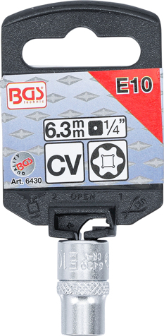Cheie tubulara profil E, E10, actionare 1/4" BGS 6430 [3]