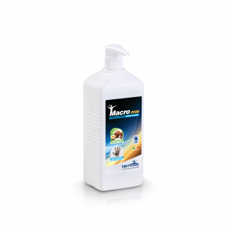 Produse igiena - 00175 MacroCream - Crema cu abrazivi naturali de curatat mainile pentru murdarie persistenta 1000 ml.Certificat ISO 9001 si ISO 14001. Murdărie unsuroasă - Vaselină, ulei, lubrifianti, hidrocarburi, bitum
