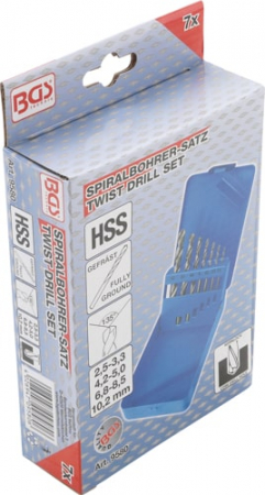 Burghie/accesorii - Set burghie Ø 2,5 - 10,2 mm, 7 piese BGS 9580