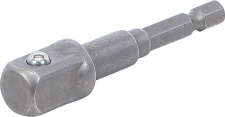 Scule de mana - Adaptor pentru tubulare 12,5 mm (1/2") pentru autofiletante, masini de gaurit, antrenare hexagon exterior 6,3 mm (1/4"), BGS 9685-3