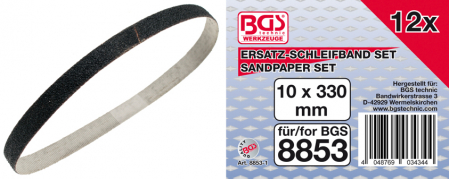Consumabile - Banda slefuire 10 mm x 330 mm, 12 piese BGS 8853-1