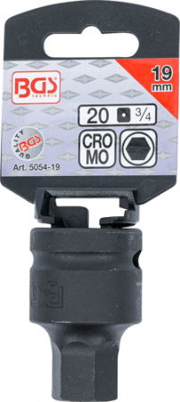 Bit imbus H19 mm de impact in tubulara cu prindere de 3/4", lungime 55 mm, BGS 5054-19 [1]