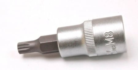 Chei/Tubulare/Biti - 740408 Bit spline M8 in tubulara cu prindere de 1/2", lungime 62 mm