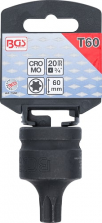 Bit torx T60 de impact in tubulara cu prindere de 3/4", lungime 60 mm, BGS 5560 [1]