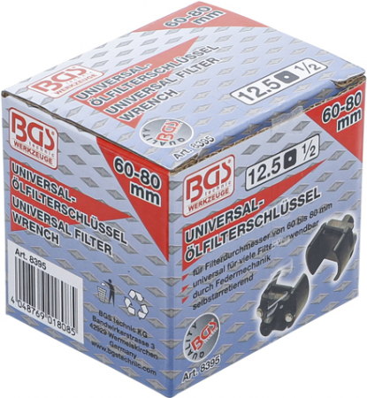 Cheie pentru filtre de ulei reglabila 60-80 mm, actionare 1/2" BGS 8395 [3]