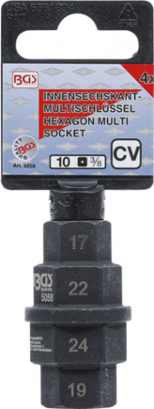 Cheie speciala pentru motociclete, 3/8", 17-19-22-24 MM  BGS 5058 [2]