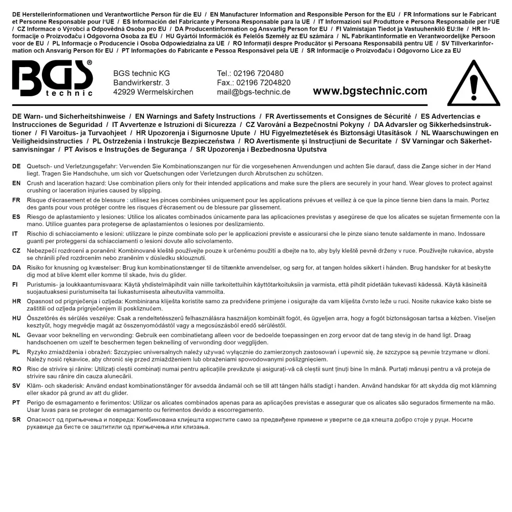 Cleste patent cu manere izolate, 175 mm BGS 326 [4]
