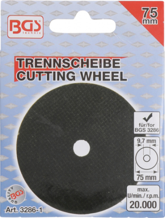 Disc de taiere pentru polizor pneumatic, diametru exterior 75 mm BGS 3286-1 [1]