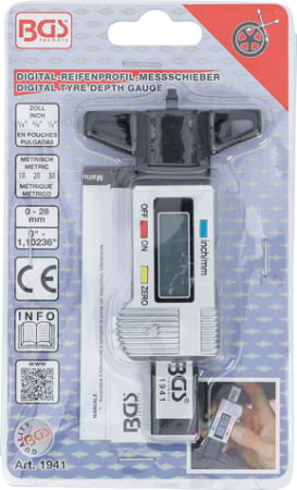 Dispozitiv de verificare adancime profil anvelope, 0-28 mm BGS 1941 [3]