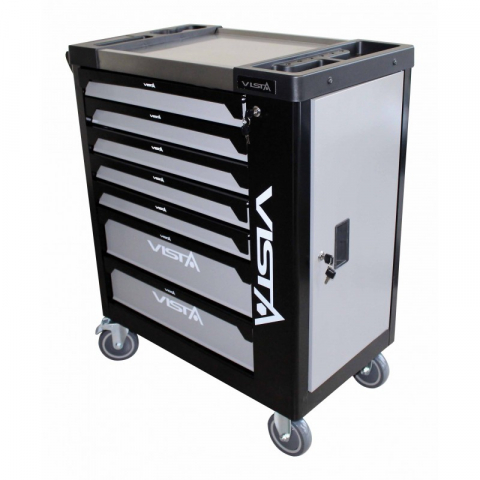 V-T250E Dulap profesional echipat cu scule 7 sertare 256 piese cu blat din otel + sertar lateral [3]