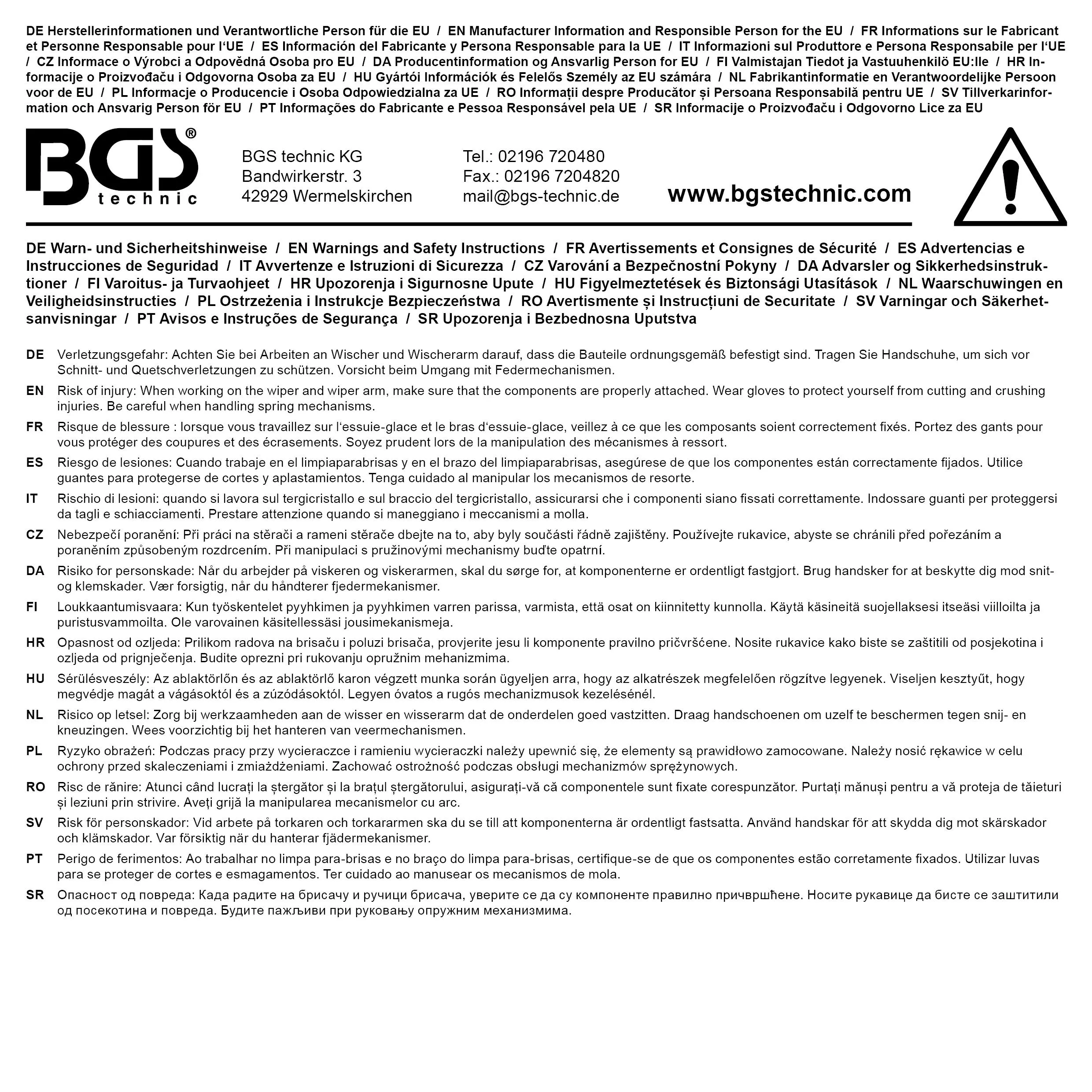 70001 - Extractor stergatoare parbriz si borne de baterie, deschidere max. 30 mm, BGS 70001 [3]