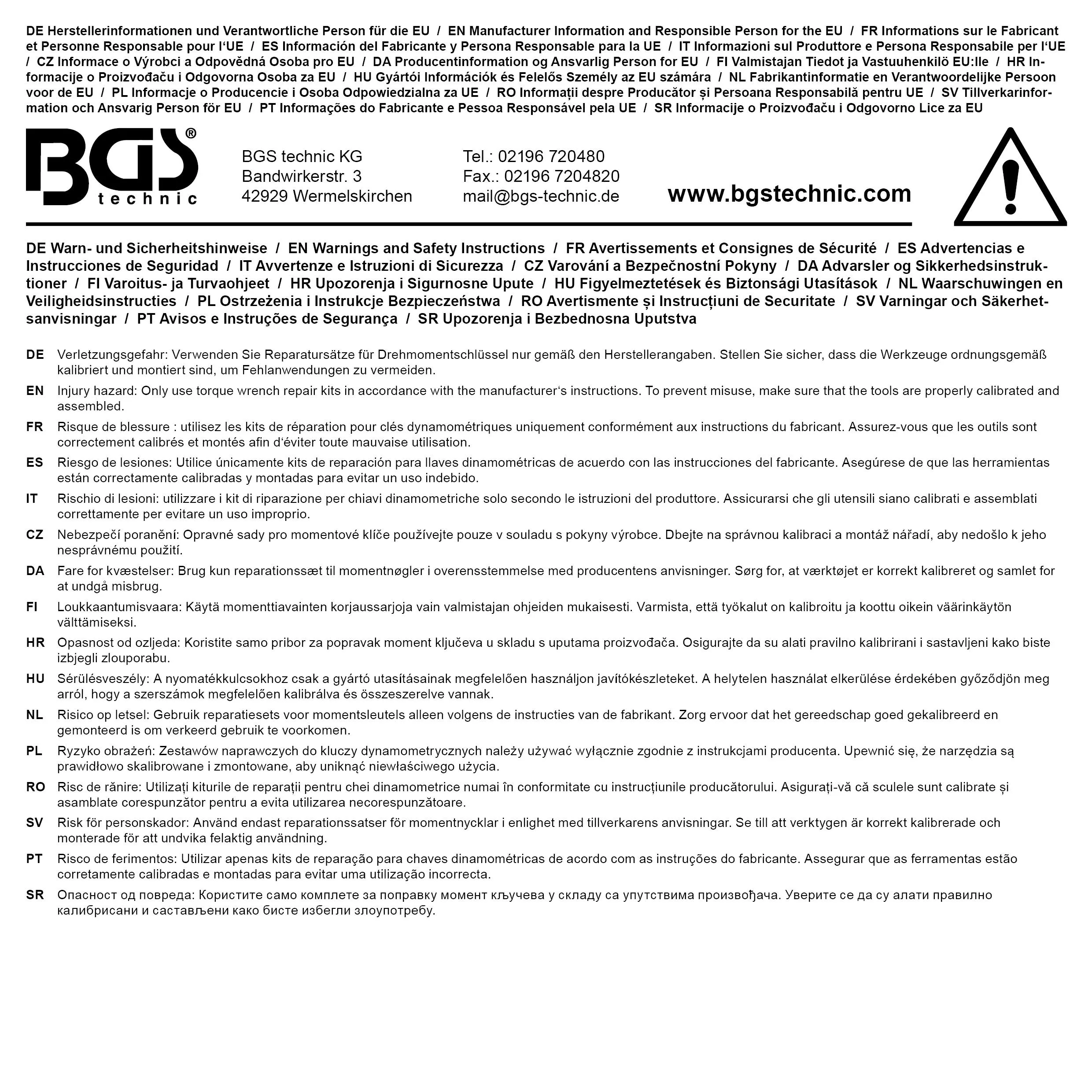 Kit reparare cheie dinamometrica 1/2", BGS 2798-REPAIR [1]