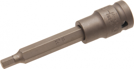 Chei/Tubulare/Biti - Bit imbus H6 de impact in tubulara cu prindere de 1/2”, lungime 100 mm, BGS 4286