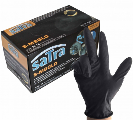 Consumabile - S-M9GLD Manusi mecanic auto nitril negru textura diamantata 100 buc marime M.