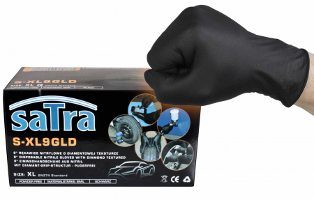 S-XL9GLD Manusi mecanic auto nitril negru textura diamantata 100 buc marime XL. [1]