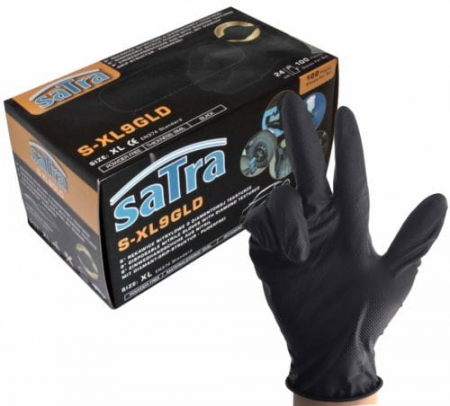 Consumabile - S-XL9GLD Manusi mecanic auto nitril negru textura diamantata 100 buc marime XL.