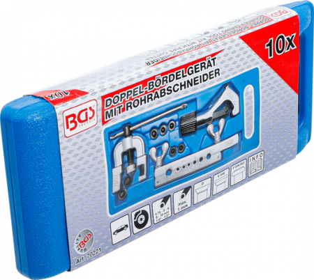 Presa pentru bercuit conducte cu taietor de tevi, 10 piese BGS 3058 [5]