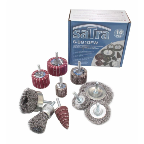 Perii/Perii de Sarma - S-BG10FW - Set 10 buc perii si discuri abrazive