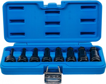 Chei/Tubulare/Biti - Set biti de impact Inbus cu cap sferic 6 - 19 mm, lungime 75 mm, antrenare 1/2", 8 piese, BGS 5488