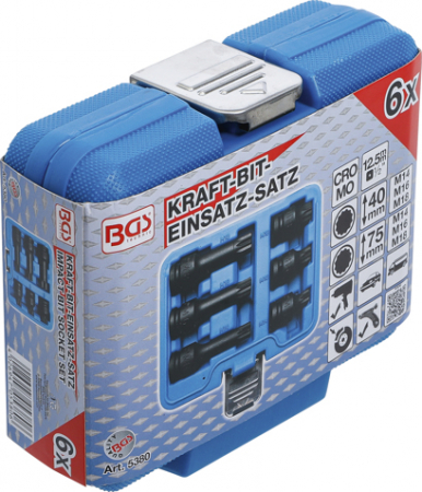 Set cu biti spline (XZN) de impact M14-M18, antrenare 1/2", 6 piese BGS 5380 [5]