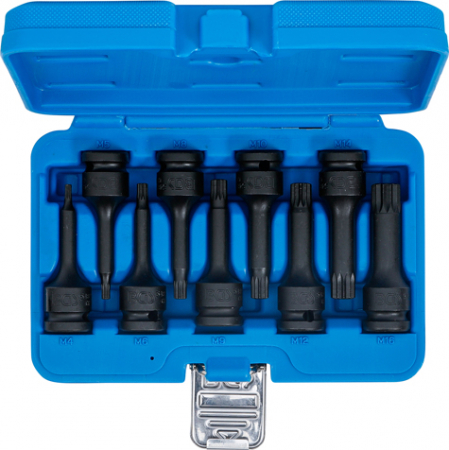Set biti Spline (XZN) M4 - M16, lungime 75mm, actionare 1/2", 9 piese BGS 5482 [4]