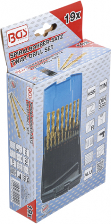 Set burghie 1-10 mm HSS-G acoperite cu titan, 19 piese BGS 2040 [5]