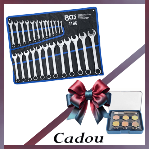 Chei cu clichet, fixe, speciale - Set chei combinate 6-32 mm, 25 piese BGS 1196 cu cadou Kit de reparatie baie ulei M15X1.5