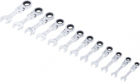 Set chei combinate cu clichet ajustabile, extra scurte 8-19 mm, 12 piese BGS 30003 [1]