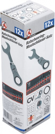 Set chei combinate cu clichet ajustabile, extra scurte 8-19 mm, 12 piese BGS 30003 [4]