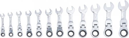 Set chei combinate cu clichet ajustabile, extra scurte 8-19 mm, 12 piese BGS 30003 [2]