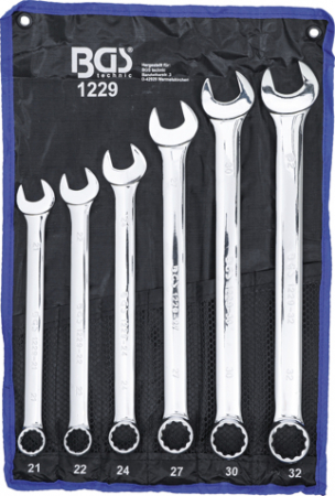 Chei cu clichet, fixe, speciale - Set chei combinate, extra lungi, 21-32 mm, 6 piese BGS 1229