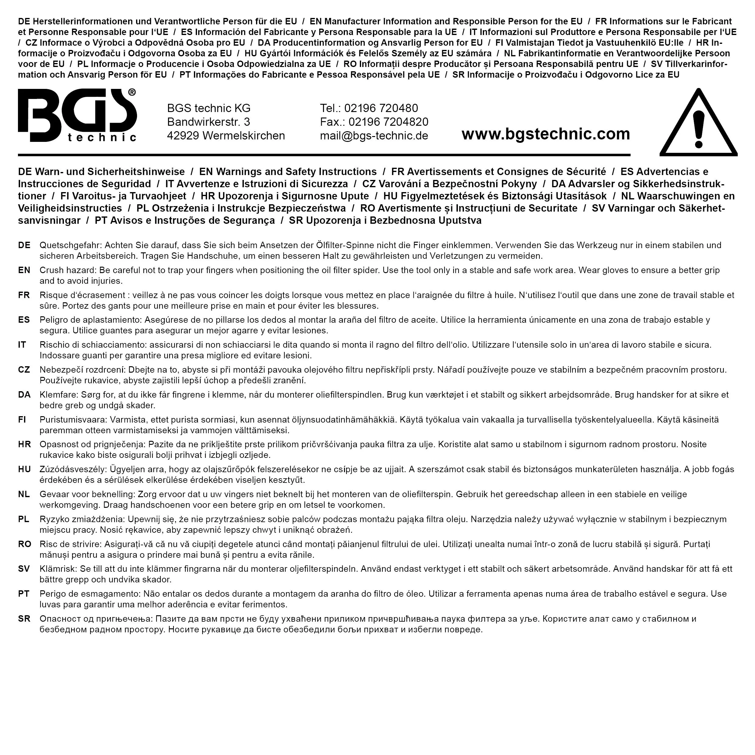 Set chei filtre de ulei Ø 60 - 80 / 80 - 96 mm, 4 piese, BGS 9792 [6]