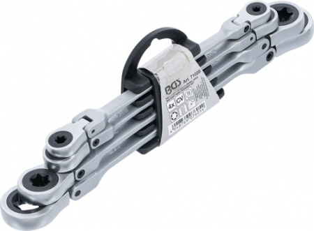 Set chei inelare cu clichet dublu, reglabile, cu capete inelare de tip E, E6 - E24, 4 buc. BGS 71028 [2]