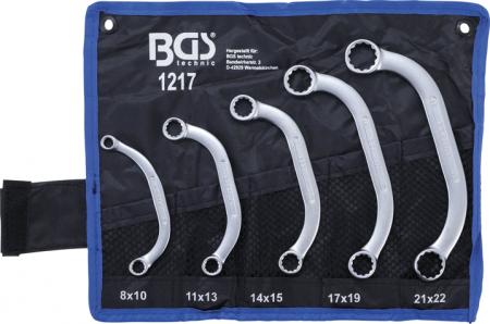 Chei cu clichet, fixe, speciale - Set chei inelare tip C 8x10 - 21x22 mm, 5 piese BGS 1217