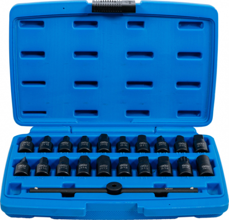 Schimb Ulei - Set chei pentru buson baie de ulei, actionare 3/8”, 21 piese BGS 1014