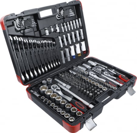 SET CHEI TUBULARE CU ANTRENARE 6,3 MM (1/4") / 10 MM (3/8") / 12,5 MM (1/2"), 176 PIESE BGS 15217 [2]